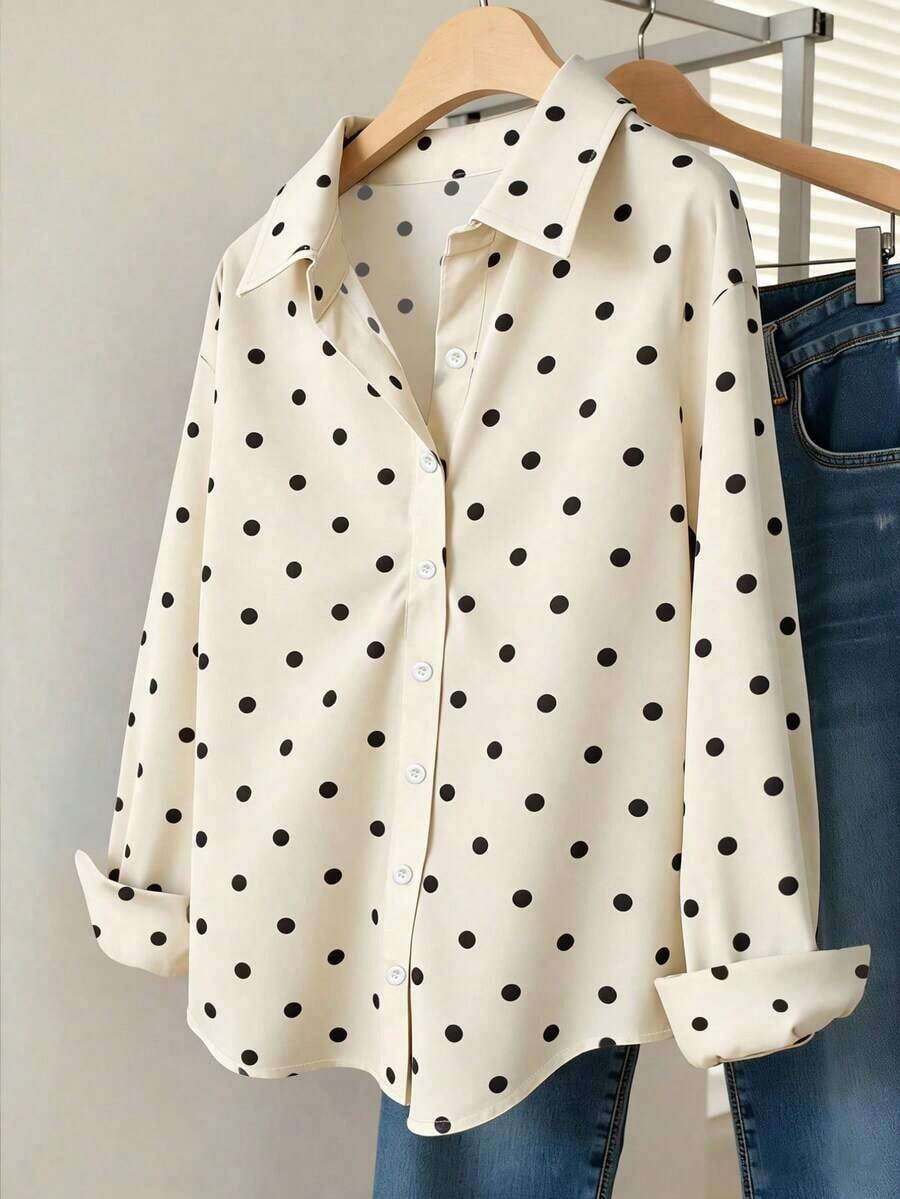 Camisa casual de mujer con estampado de lunares - Multicolor 2 - Ver 1