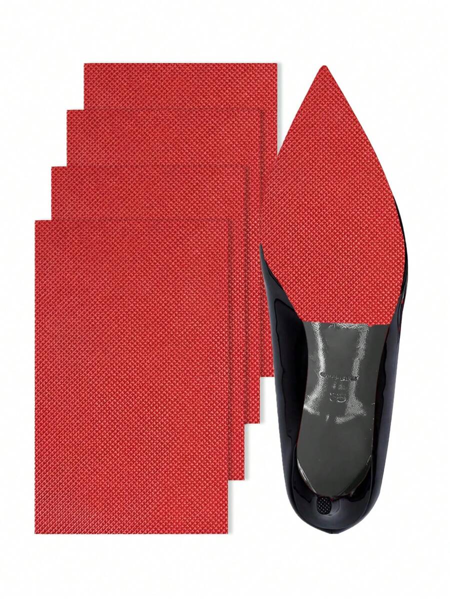 2 miếng lót đế giày silicon chống trượt unisex, miếng lót chống mài mòn cho giày nữ, giày cao gót và sandal thanh lịch. - Đỏ - Xem 1