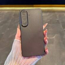 超薄半透明磨砂 TPU 軟手機殼，適用於 Galaxy A57 A37 A17 A07 A56 A36 A26 A16 A06 A05 A15 A25 A35 A55 A12 A13 S24 Plus S25 FE S26 Ultra，極簡磨砂防護背蓋 - 黑色 - 查看 1