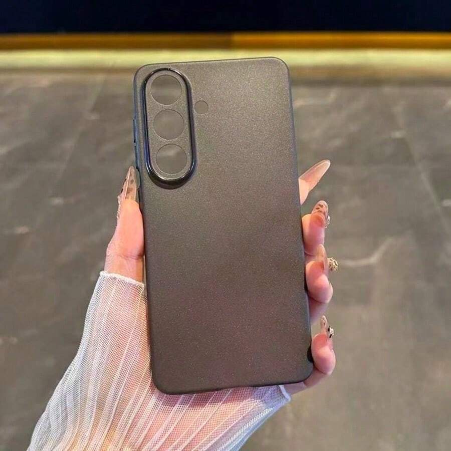 超薄半透明磨砂 TPU 軟手機殼,適用於 Galaxy A57 A37 A17 A07 A56 A36 A26 A16 A06 A05 A15 A25 A35 A55 A12 A13 S24 Plus S25 FE S26 Ultra,極簡磨砂防護背蓋 - 黑色 - 查看 1