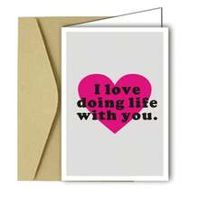 1 Thiệp chúc mừng hình trái tim "Anh yêu chia sẻ cuộc sống với em", thiệp lãng mạn cho ngày Valentine và kỷ niệm, chất liệu giấy kèm phong bì, phù hợp cho mọi dịp. - Mảnh duy nhất - Xem 7