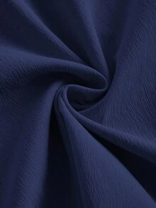 Vestido de tirantes unicolor pecho con fruncido con cordón lateral - Azul Marino - Ver 5