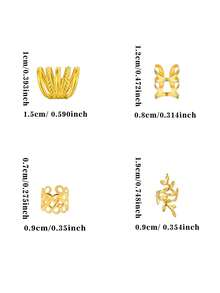 40pcs Gold Braided Hair Accessories, Multiple Styles Adjustable Hair Rings For Braids And Dreadlocks, Women And Girls - Gold - View 6