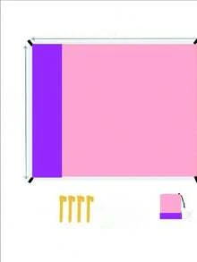 1pc Extra Large Beach Blanket, Oversized Beach Towel, Foldable Picnic Mat With Pocket, Lightweight Portable Beach Mat, Quick Dry Outdoor Picnic Blanket, Durable Anti-Sand Beach Towel, Suitable For Picnic, Travel, Camping And Hiking, Allowing You To Fully Enjoy Beach Time Uninterrupted (Size 100*145cm→300*300cm, Comes With 1 Storage Bag And 4 Ground Stakes) Can Be Used Year-Round, Space-Saving, Easy To Carry. - Hot Pink - View 54