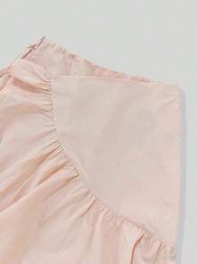 Falda asimétrica versátil de unicolor, romántica y minimalista, de estilo retro y casual para mujer, color rosa, para primavera - Rosa - Ver 3