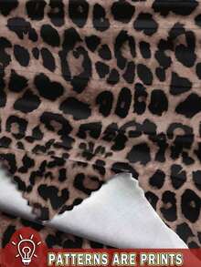 Top sin mangas ajustado de Body entero con estampado completo de leopardo, adecuado para el verano - Café integral - Ver 3