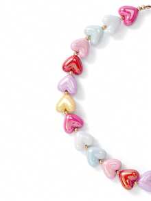 Trivaya 1 pieza Collar con colgante de corazón de cuentas de color caramelo lindo y aleatorio para mujeres - Multicolor - Ver 5