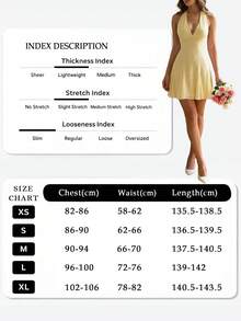 Perirose Vestido de verano elegante y sexy con escote en V con volantes y tirantes finos, color amarillo claro - Amarillo - Ver 3