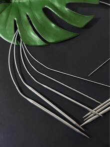 3 peças/Conjunto Agulhas de Tricô de Aço Inoxidável de 80cm, Design Circular, Adequado para Tricô Plano e Circular, Sem Necessidade de Emenda, Agulhas de Aço Inoxidável Lisas, Tricô Sem Emendas, Sem Emaranhados, Pode Ser Usado para Suéteres, Xales, Mantas, Almofadas e Outros Projetos de Tricô - Agulhas circulares de aço inoxidável para tricô - Visão 4