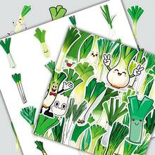 50pcs Green Vegetable Plant Scallion Cartoon Cute Decorative Stickers For Notebook, Stationery Box, Skateboard - Scallions - View 3