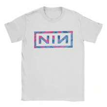 Nine Inch NIN Men's Cotton T-Shirt, Funny T-Shirt, Women's Short Sleeve Round Neck T-Shirt, Pure Cotton Clothing Gift Idea - 白色 - 查看 1