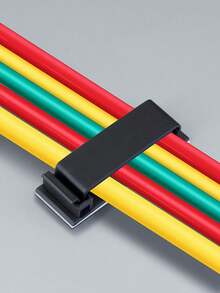 5/20pcs Upgraded Adhesive Cable Clips, Suitable For Organizing Computer, Wall, Desk, Indoor/Outdoor Lighting, Car, Dashcam, Network Cables And Small Wires - Multicolor - View 2