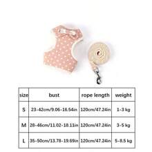 1 Bộ dây xích và đai cho chó, đồ dùng cho thú cưng, dây xích cho mèo - Hồng - Xem 2