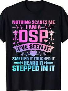 Camiseta de Enfermera DSP para el Día de Agradecimiento al Personal de Soporte Directo DSP. Mismo estilo para hombres y mujeres. Camiseta estampada de manga corta de verano 2025, 100% algodón, 220G. - Negro - Ver 6