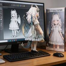 1 Set [1/7 Scale White Hair Dragon Girl Statue] Fantasy Video Game Character Figure - Collector Grade High-End Sculpture Model, Limited Edition Gift For Gamers, Anime Fantasy Dragon Girl Statue - Multicolor - View 11