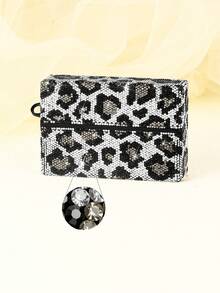 BLBLBL 1PC Multicolor Leopard Print Super Cute Luxury Shiny Electronic Cigarette Case FOR TEREA, Handmade With Grade A Rhinestones, Extremely Sparkling Under Glamorous Lights Or Sunlight, Suitable For Beauty Lovers' Daily Use - Diamond Version - View 6