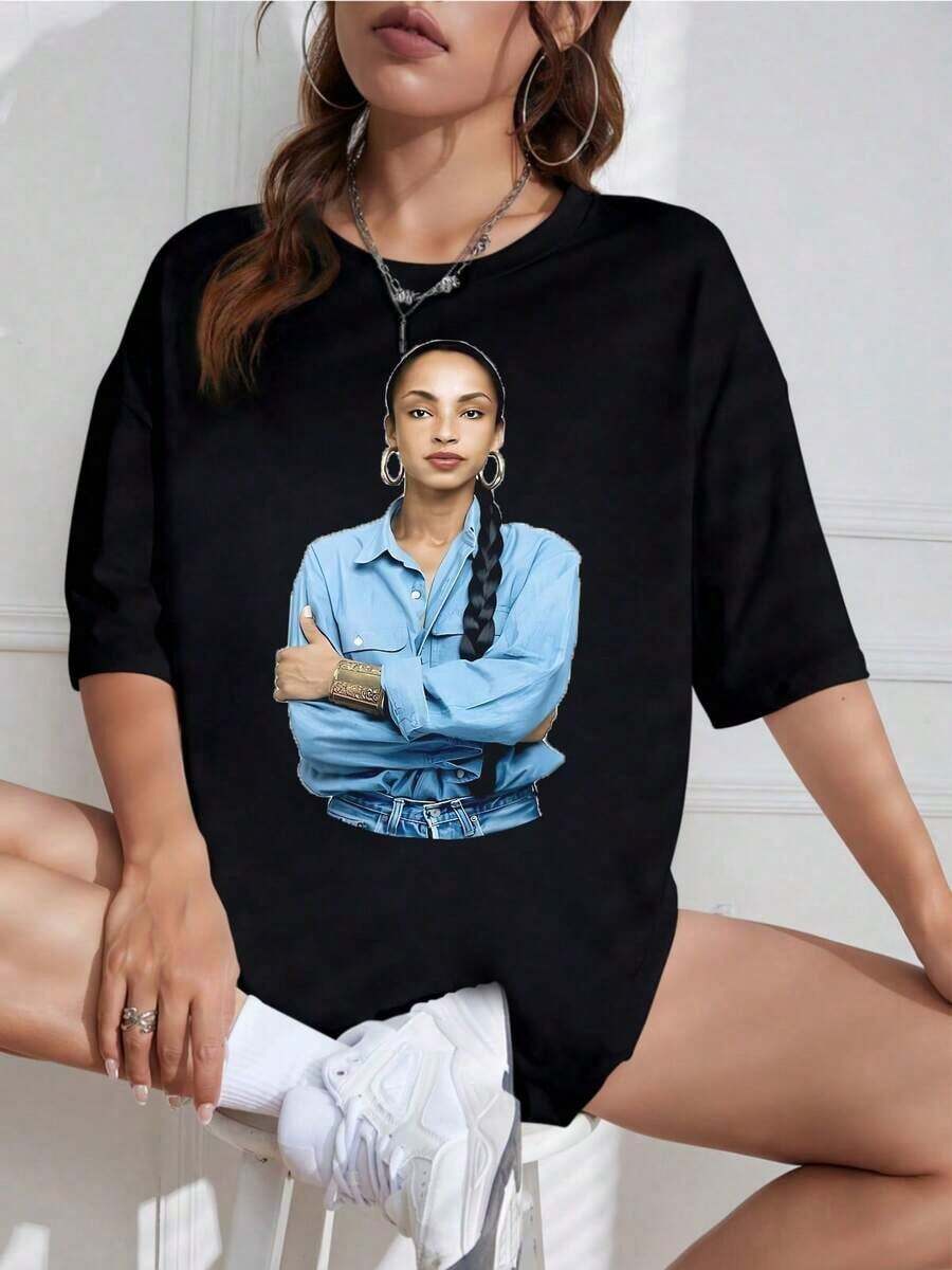 Playera Negra Mujer con Diseño de "Sunset", Estilo Casual - Blanco - Ver 1