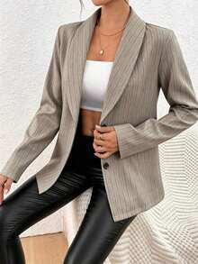 Chaqueta de blazer ajustada de manga larga y sexy para mujer, conjunto verde, chaqueta de traje para mujer, blazer verde para mujer, blusas sociales, ropa de oficina para mujer, ropa de negocios profesional, abrigo de invierno para mujer verde - Albaricoque 2 - Ver 3