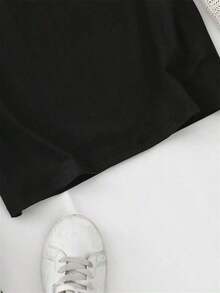 Camiseta Casual Estilo Arte Moderno, Camiseta de Manga Corta para Mujer a la Moda - Diseño de Cabeza de Yak, Transpirable y Cómoda, Cuello Redondo Casual, Tela Ligera, Adecuada para Viajes Diarios y Reuniones, Mostrando Tu Encanto. 100% Algodón, Duradera. - Negro - Ver 3