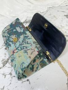 春夏新款女式刺繡印花手拿包,流蘇裝飾,奢華刺繡復古風,適合日常、派對、宴會、生日、婚禮,輕便手提包,百搭復古魅力,追求優雅個性化女性的理想選擇,適用於任何場合,優雅奢華女士包 - 軍綠色 - 查看 11