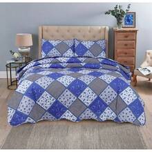 3 Piece Patchwork Reversible Bedspread Quilt Comfort Bed Throw Set Double & King - 阿茲拉克設計 - 查看 8
