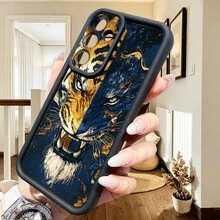 1个时尚炫酷双色虎眼石阶梯喷砂手机壳，兼容安卓手机Galaxy S26 Ultra、S25 Ultra、S24 Ultra、S23 Ultra、A57/A37/A14/A15/A52/A53/A54/A55/Note 13/Note 14 Pro/荣耀，防摔、防指纹、防震 - 黑色 - 查看 3