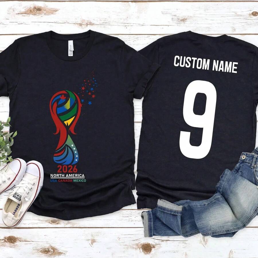 Custom 2026 USA World Cup Jersey: For Fans - Black (Only Available In Black and White Styles) - View 1