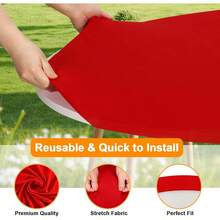 Elastic Fitted Round Table Cloth, Reusable Picnic Table Cover, Windproof Washable Table Protector For Party, Camping, Indoor Outdoor Use - Default - View 3