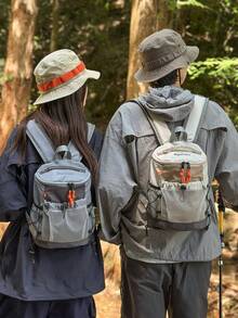 戶外運動拼色迷你尼龍女款後背包，大容量多口袋輕量登山包，多功能抽繩旅行袋，便利透氣書包，適合旅行、度假、日常通勤、戶外運動、登山、滑雪、徒步、露營，節日禮物 - 彩色 - 查看 8