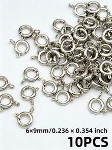 10 chiếc khóa lò xo bằng đồng mạ vàng và bạc 18K, thích hợp để làm vòng tay, dây chuyền và trang sức DIY. - Khóa lò xo - Xem 7