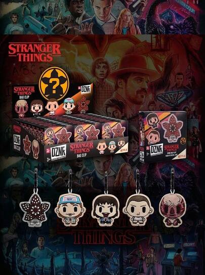  Stranger Things Officially Licensed Blind Box Blind Bag 3D Figurine Bag Clip Charms Demogorgon Eleven Anime Keychain Collector Kering Backpack Decor 1Pc Netflix