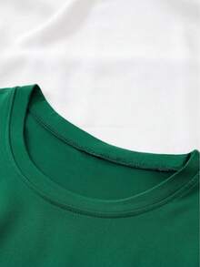 Vintage. MOGU AL'NEĆU Short-Sleeved Crew Neck T-Shirt With Print, Casual And Sexy Style, Suitable For Spring, Summer, Autumn, Daily Wear, Vacation, Travel, Sports, Fitness, Parties And Sightseeing. Comfortable Fit, Comfortable Fabric, Machine Washable, Perfect As A Holiday Gift. - 綠色 - 查看 6