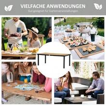 Garden Table For 8 People, Dining Table, Aluminum Table 190 X 90 X 74 Cm, Easy To Clean, Plastic, Natural And Black Color, Garden And Living Room Furniture. - Natural Color - View 5