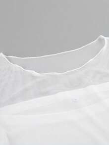 Vestido Elegante Mujer Primavera 2026, Estilo Socialite, Tul Transparente, Doble Capa, Ajustado, Sensual y Sofisticado - Blanco - Ver 4