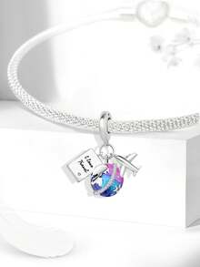 1 pieza Colgante con forma de corazón con sol y luna, adecuado para hacer pulseras DIY, joyería de mujer - Plateado - Ver 10