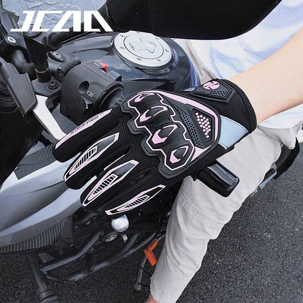 MJMOTO Guantes de motocicleta para mujer con pantalla táctil, antideslizantes, para montar en motocicleta, uso al aire libre, verano, transpirables, guantes de carreras de motocicleta