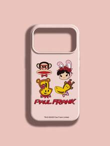 Funda de teléfono líquida con licencia oficial de Paul Frank, protección de cámara a prueba de golpes en todo el Body, patrón de personajes de dibujos animados de mono, conejo, oso y jirafa, nueva adecuada para iPhone 13/14/15/16/17 Pro Max - Multicolor - Ver 2