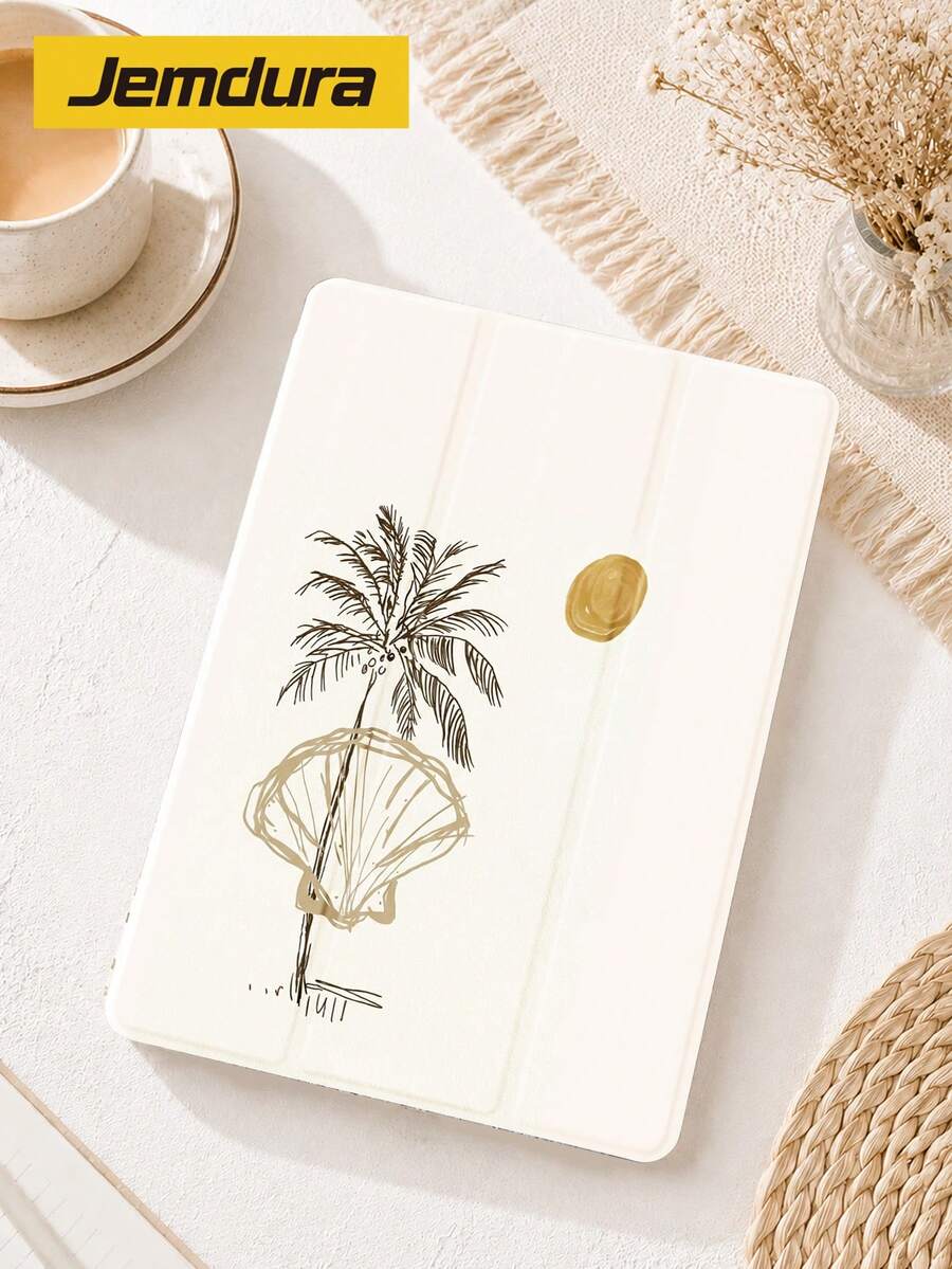 Solid Color, Seashell, Coconut Tree Pattern Tablet Protective Case, Tri-Fold Stand Protective Shell, Compatible With IPad 10.2" (A16), 11" 11th Gen 2025, 8th/9th/10th Gen, Air 4th 10.9", With Pencil Slot, Anti-Drop, Sleep/Wake Support, Compatible With Samsung, Gift For Kids / Gift For Family