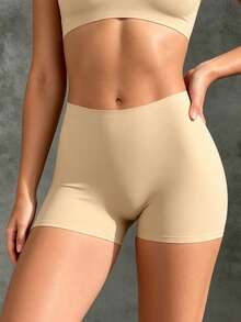 Runway Rest Leggings en soie élastiques sans couture pour femmes, sous-vêtements sans glissement confortables sans couture pour femmes, culottes pour femmes - Beige - Voir 3