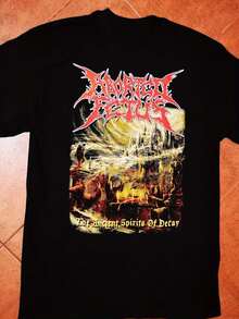 Aborted Fetus - The Ancient Spirits Of Decay Camiseta de Metal Gótico |   Letras con Efecto de Goteo de Sangre y Arte de Death Metal Oscuro |   Camiseta unisex de tela gruesa para hombres y mujeres |   Ropa de Death Metal, Ropa para Conciertos, Para Todo el Año |   CB965, una camiseta de manga corta adecuada para el hogar, el uso diario, fiestas y viajes-perfecta como regalo para amigos o familiares. - Negro - Ver 5