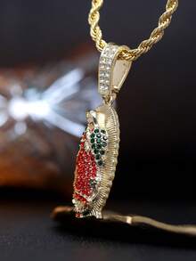 1 chiếc mặt dây chuyền Đức Mẹ Guadalupe mạ vàng 18K, dây thừng, phong cách hip hop, quà tặng cho người yêu thích trang sức tôn giáo, cầu nguyện, tốt nghiệp. - Đức Mẹ - Xem 5