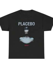 Camiseta de manga corta transpirable para hombre, de la banda Placebo Meds Album, una camiseta de rock con gráficos musicales de Brisur Molko del año 2000. Estilo casual de verano. Una camiseta de manga corta adecuada para el hogar, el uso diario, fiestas y viajes, perfecta como regalo para amigos o familiares. - Negro - Ver 5