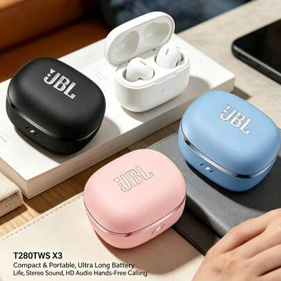 JBL T280TWS X3 Waterproof Sports Earphones, Compact & Portable With Super Long Battery Life, Stereo High-Definition Sound Quality, Hands-Free Calling