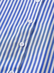 Everyssa Camisa holgada a rayas verde oliva y top sin mangas de punto para mujer - Azul y blanco - Ver 6