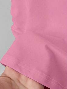 Camiseta ajustada de manga con volantes en degradado con estampado de corazón de fresa y letras, para uso casual, vacaciones y viajes, verano - Multicolor 2 - Ver 3