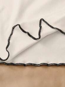 Top de tirantes con lazo y ribete de lechuga en contraste, elegante y ajustado, top para salir para mujeres, apto para el estilo del milenio - Blanco - Ver 5