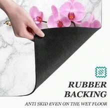 1件裝花卉印花吸水墊/瀝水墊，適用於咖啡機、餐具，聚酯纖維吸水桌面保護墊附橡膠防滑底墊，適合廚房檯面裝飾、居家吧檯與餐桌使用 - 彩色 - 查看 9