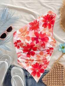 Blusa asimétrica del cuello para mujer para vacaciones de verano - Multicolor 5 - Ver 7