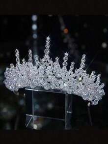 New Bridal Crystal Crown Hair Accessories, Princess Crown Headpiece For Birthday Wedding Dress Decor Valentine's Day Accessories - 銀色 - 查看 6