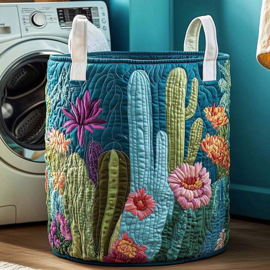 Cesta de Almacenamiento de Ropa Sucia Acolchada de Algodón Serie Cactus 2026, Cesta Antipolvo para Ropa Sucia - 37 modelos - Ver 1